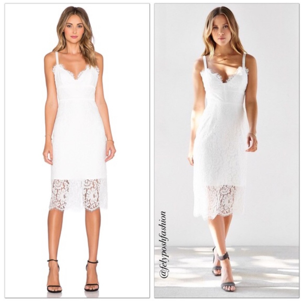 Keepsake Interlude Lace Midi Bodycon Dress